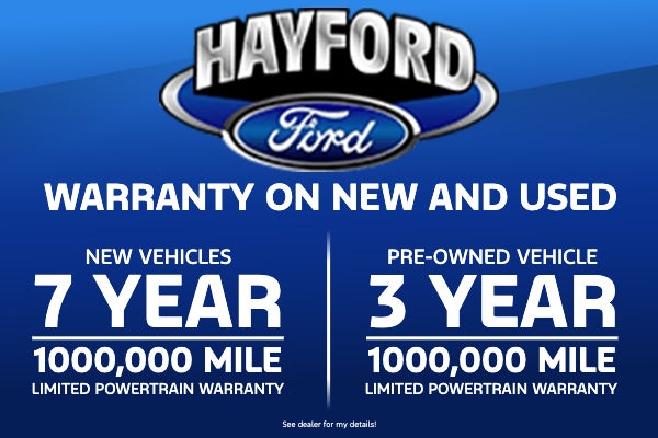 Hayford Ford Warranty on New and Used