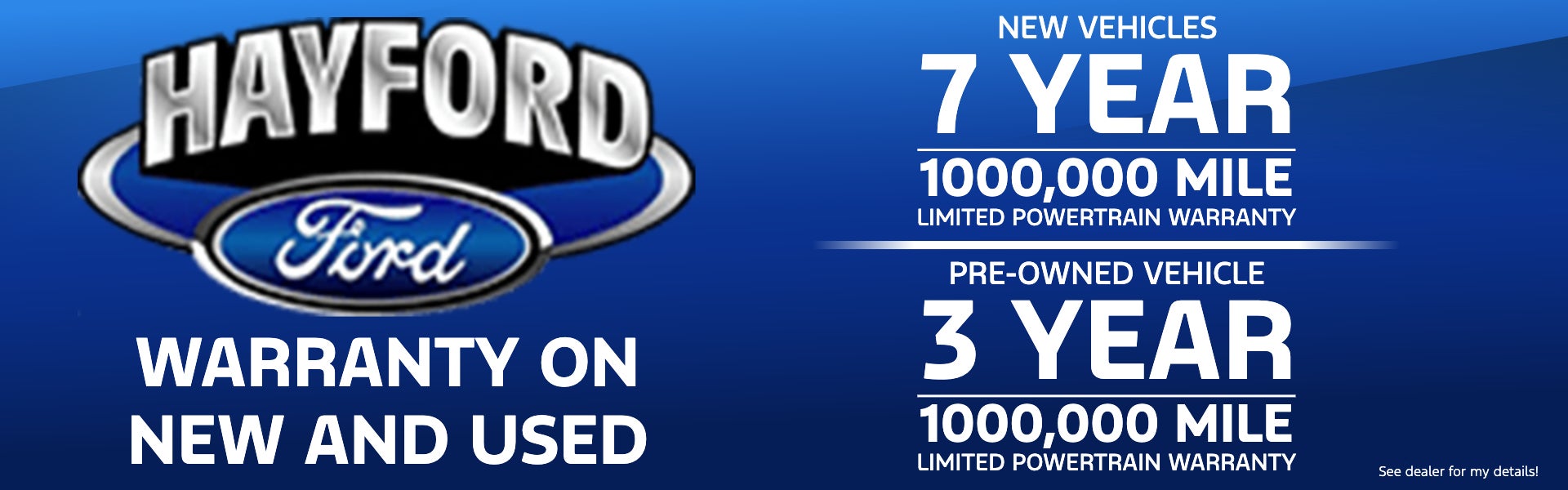 Hayford Ford Warranty on New and Used